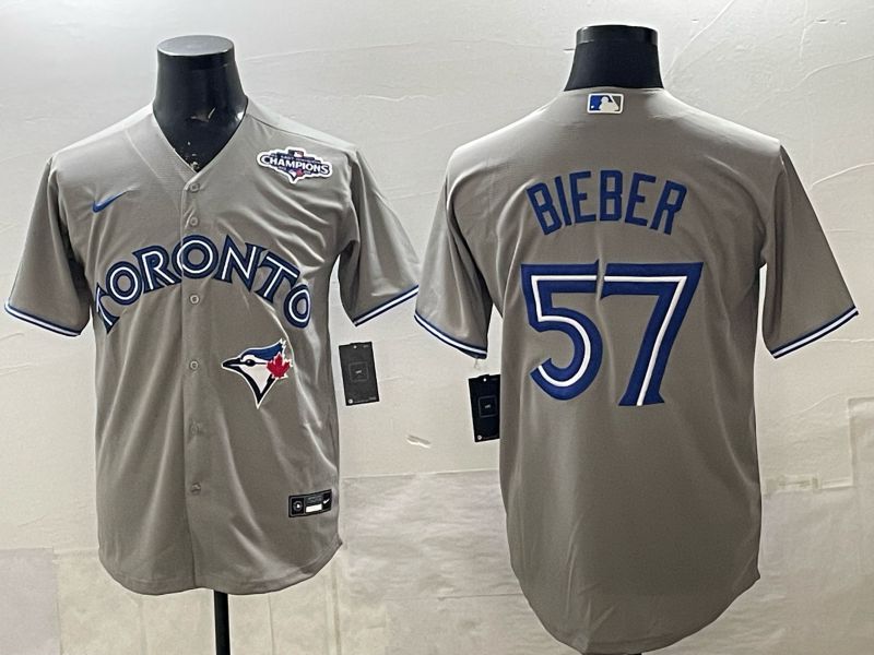 Men Toronto Blue Jays #57 Bieber Grey 2026 Nike Game MLB Jersey 005